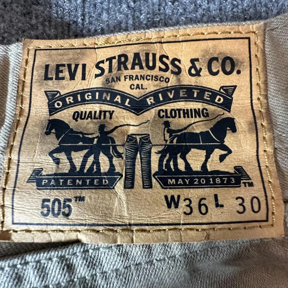 Levi's 505 Regular Fit‎ Men’s Beige Jeans - W36 L30